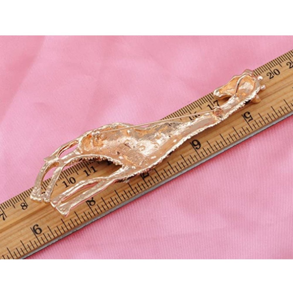 Golden Tone Clear Crystal  Rhinestones Brooch - Picture 4 of 4
